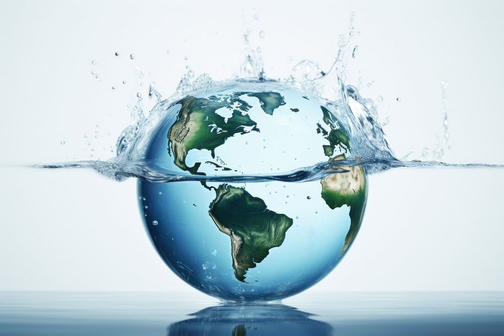 Planet earth sphere globe water. AI generated Image by rawpixel.