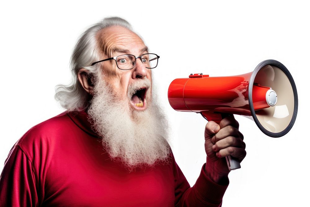Megaphone shouting holding adult. AI generated Image by rawpixel.