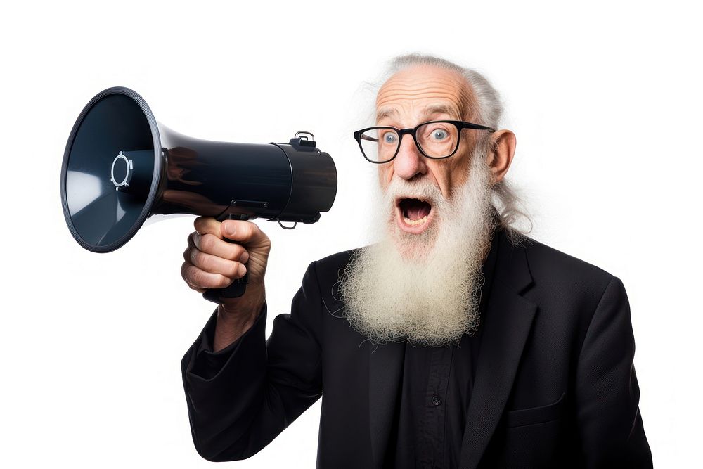 Megaphone shouting holding adult. AI generated Image by rawpixel.