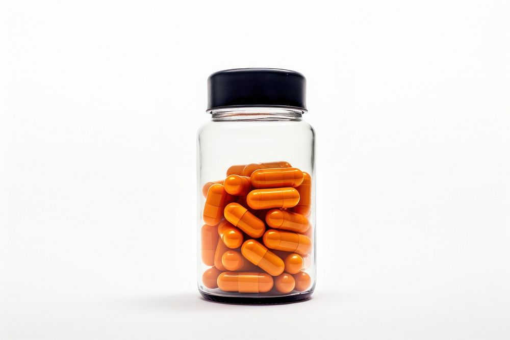 Capsule medicine bottle pill jar. AI generated Image by rawpixel.