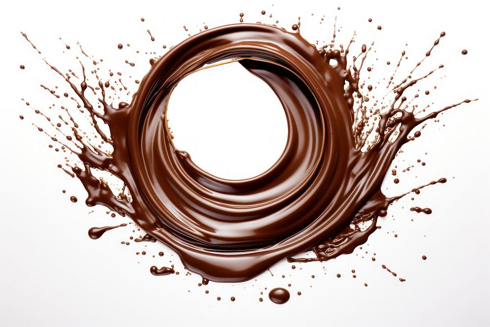 Chocolate piece dessert white background refreshment. AI generated Image by rawpixel.