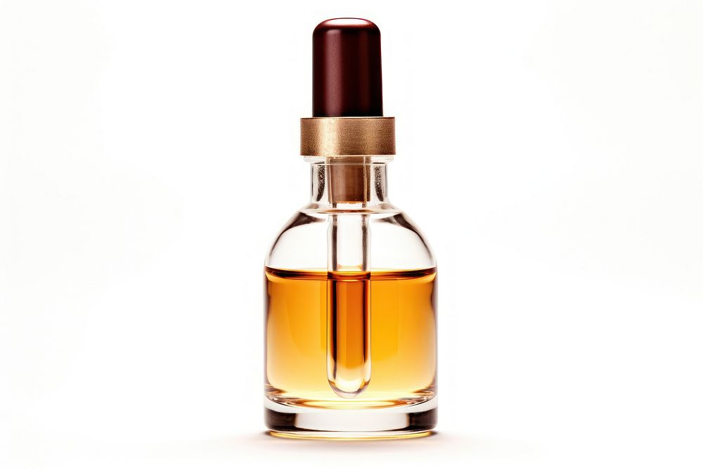 Eardrops bottle cosmetics perfume white background. AI generated Image by rawpixel.