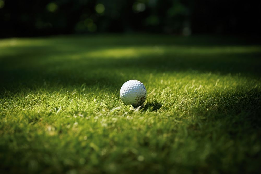 Golf ball grass outdoors nature. AI generated Image by rawpixel.