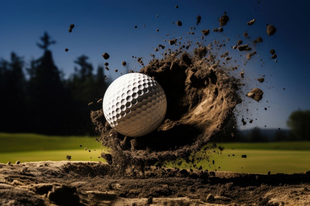 Hitting golf ball outdoors sports recreation. AI generated Image by rawpixel.