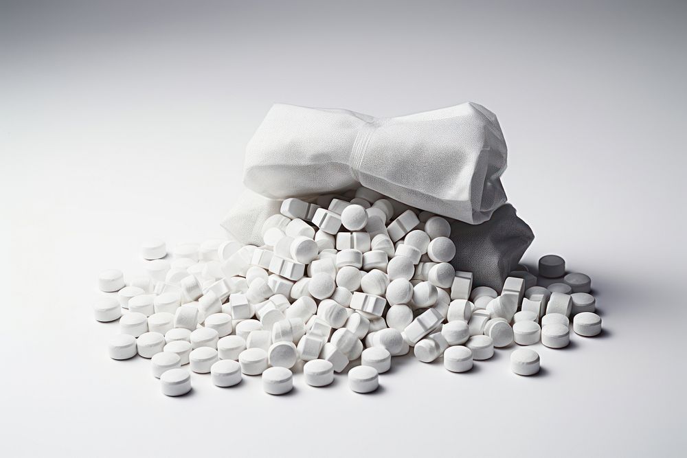 Painkiller medicine white pill medication. AI generated Image by rawpixel.