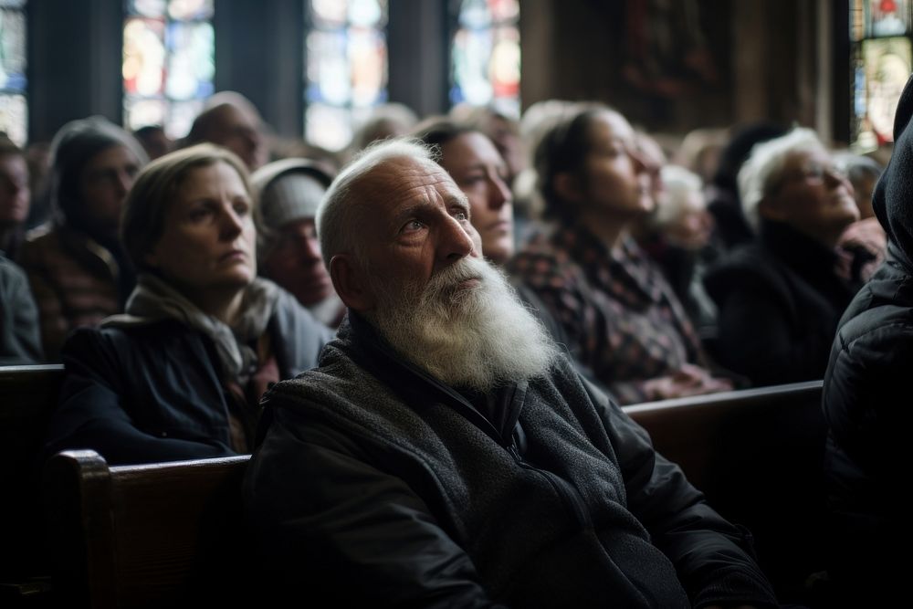 Church sitting people adult. AI generated Image by rawpixel.