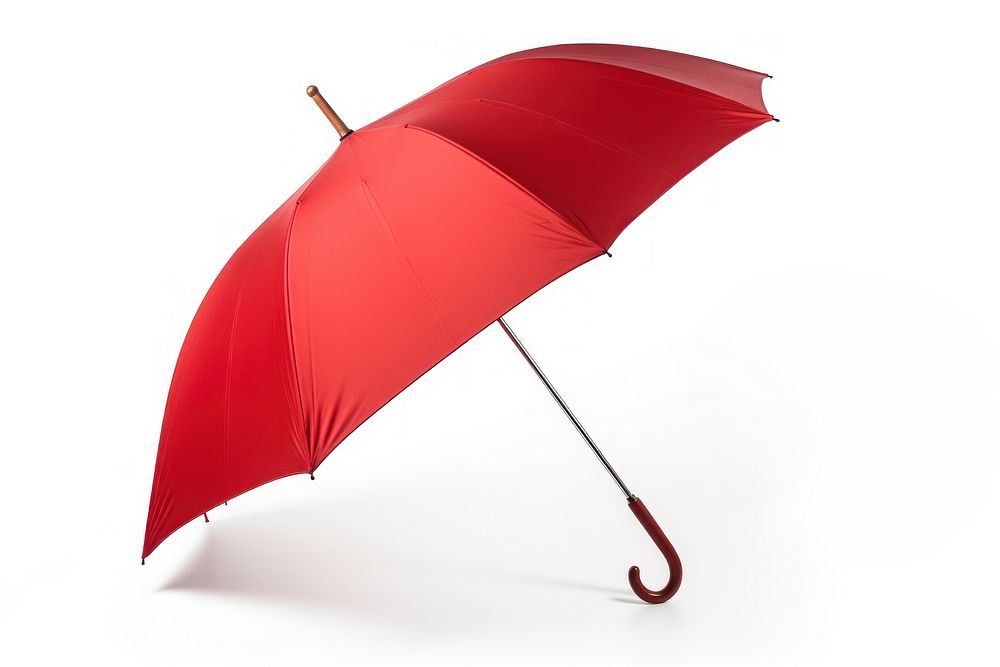 Red umbrella white background protection sheltering. AI generated Image by rawpixel.