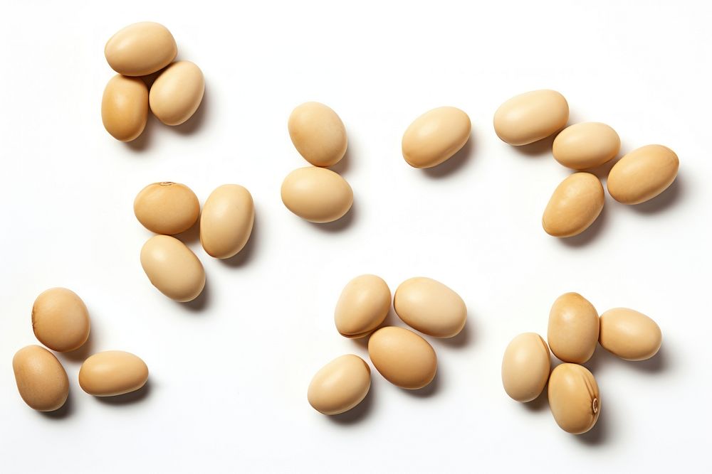 Several soy bean pill food white background. AI generated Image by rawpixel.