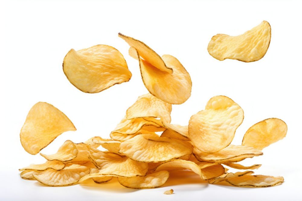 Natural potato chips plant petal white background. AI generated Image by rawpixel.