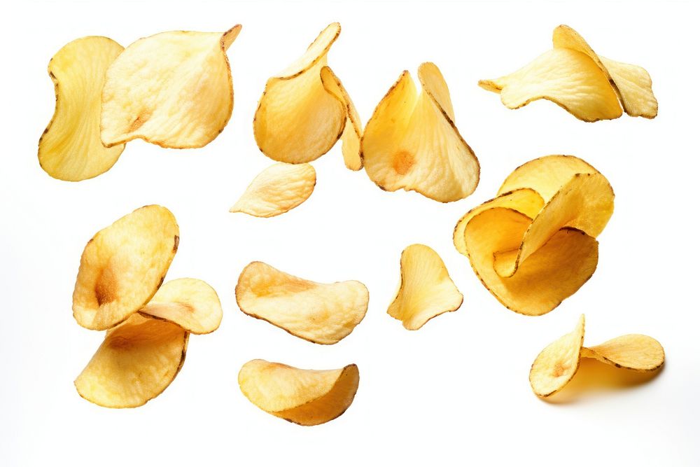 Natural potato chips plant food white background. AI generated Image by rawpixel.