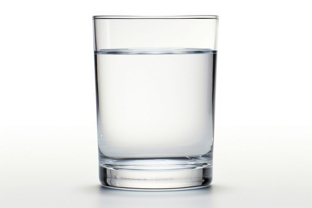 Water glass drink vase white background. 