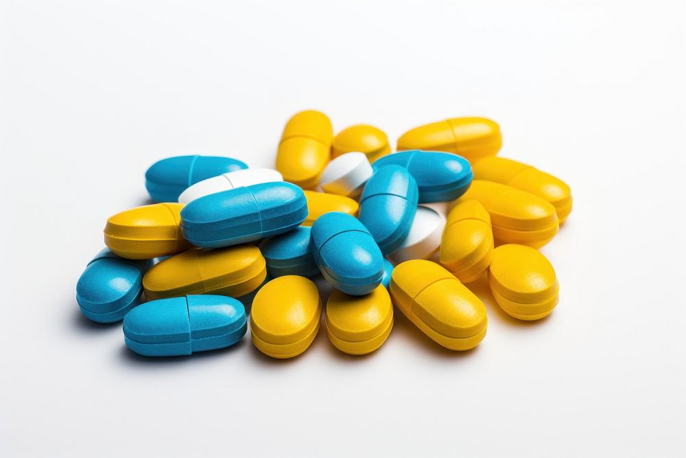Tablet medicine capsule yellow pill. AI generated Image by rawpixel.