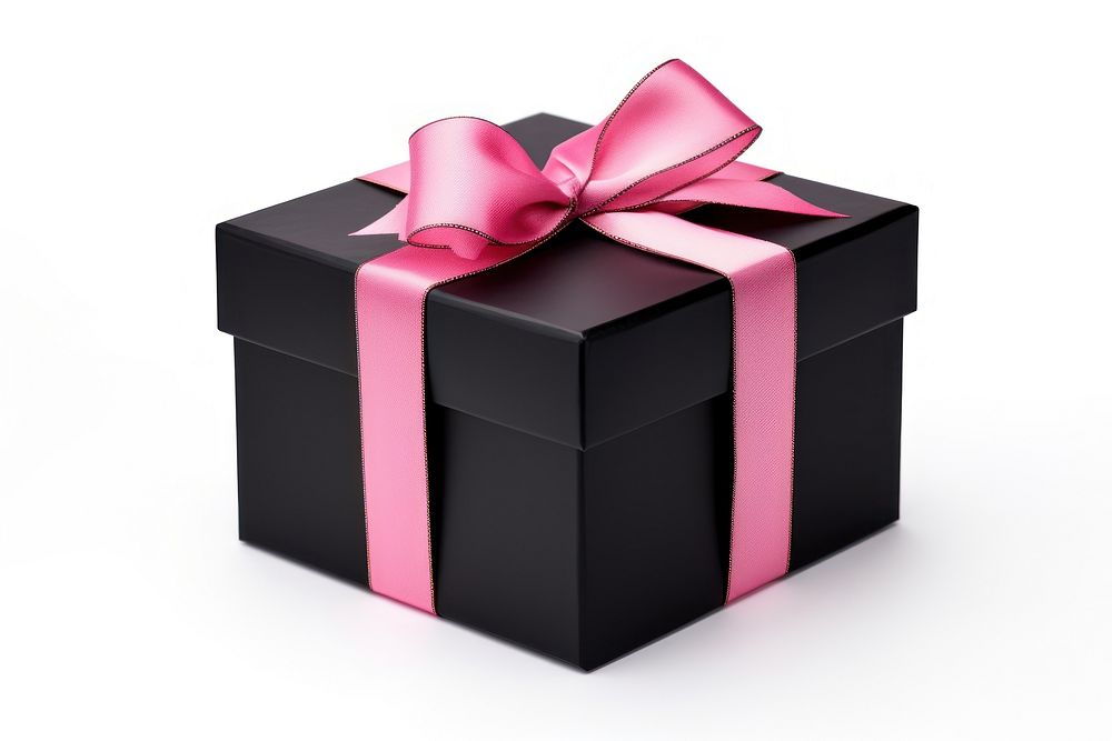 Gift box ribbon pink white background. AI generated Image by rawpixel.