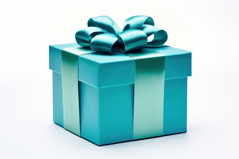 Gift box ribbon green blue. AI generated Image by rawpixel.