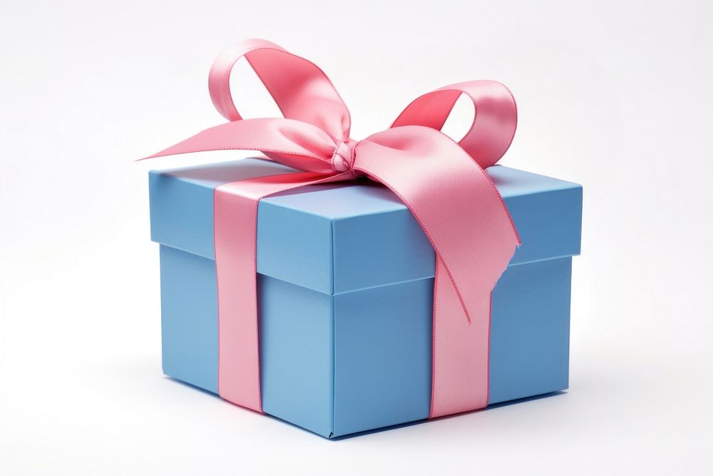 Gift box ribbon pink blue. AI generated Image by rawpixel.