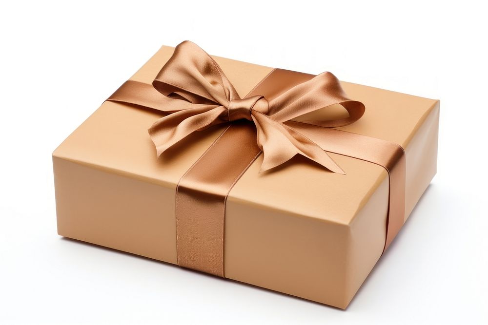 Gift box brown white background celebration. AI generated Image by rawpixel.
