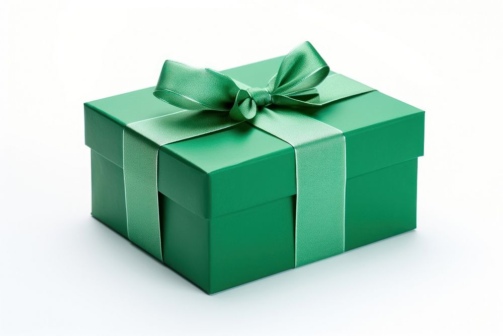 Gift box green white background anniversary. AI generated Image by rawpixel.