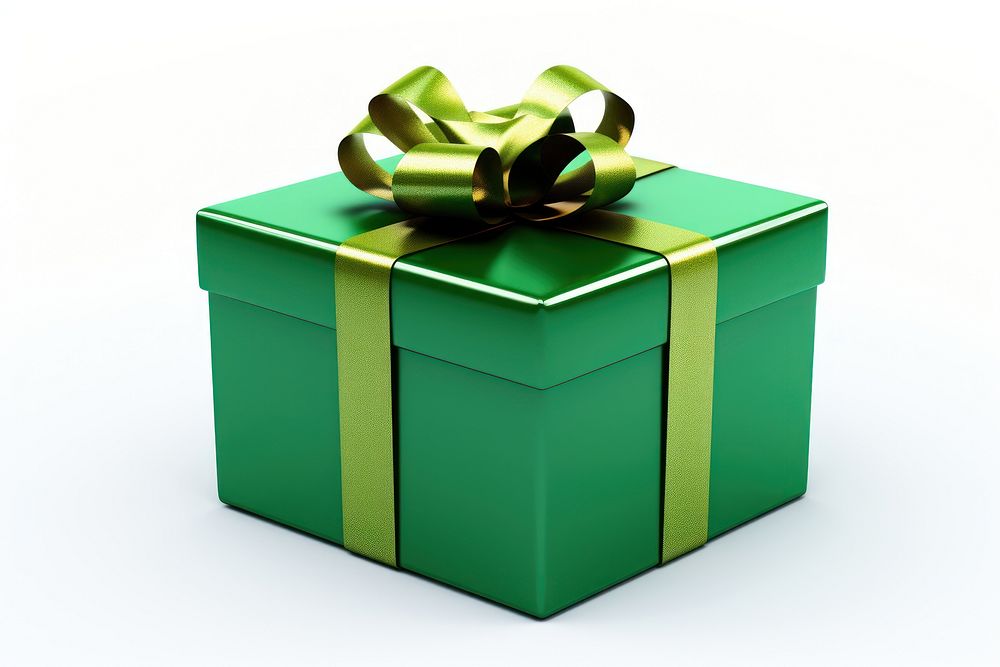 Gift box green white background celebration. AI generated Image by rawpixel.