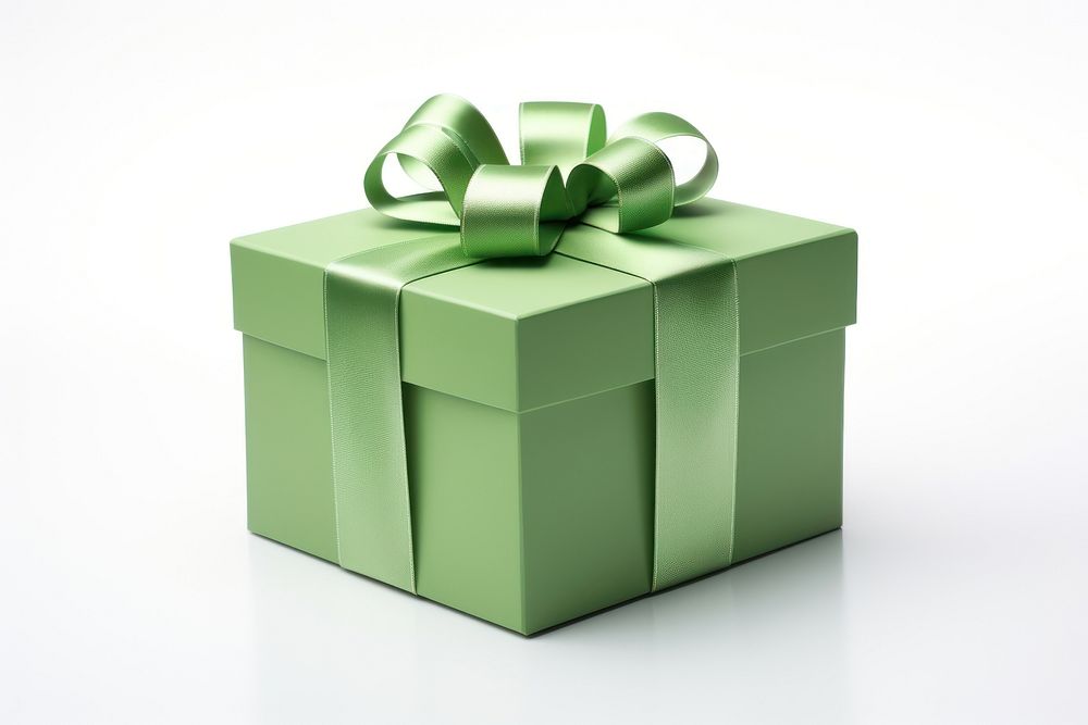 Gift box green white background anniversary. AI generated Image by rawpixel.