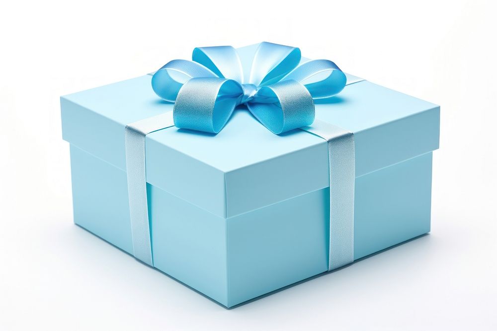 Gift box blue white background anniversary. AI generated Image by rawpixel.