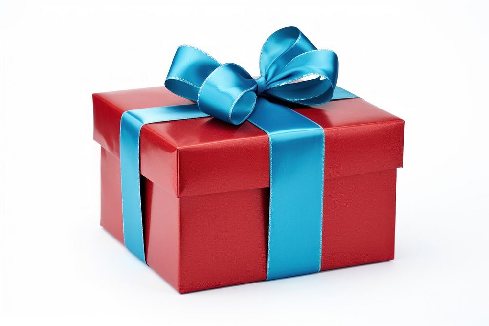 Gift box ribbon blue red. AI generated Image by rawpixel.