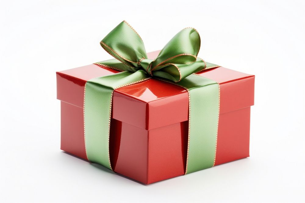 Gift box ribbon green red. AI generated Image by rawpixel.