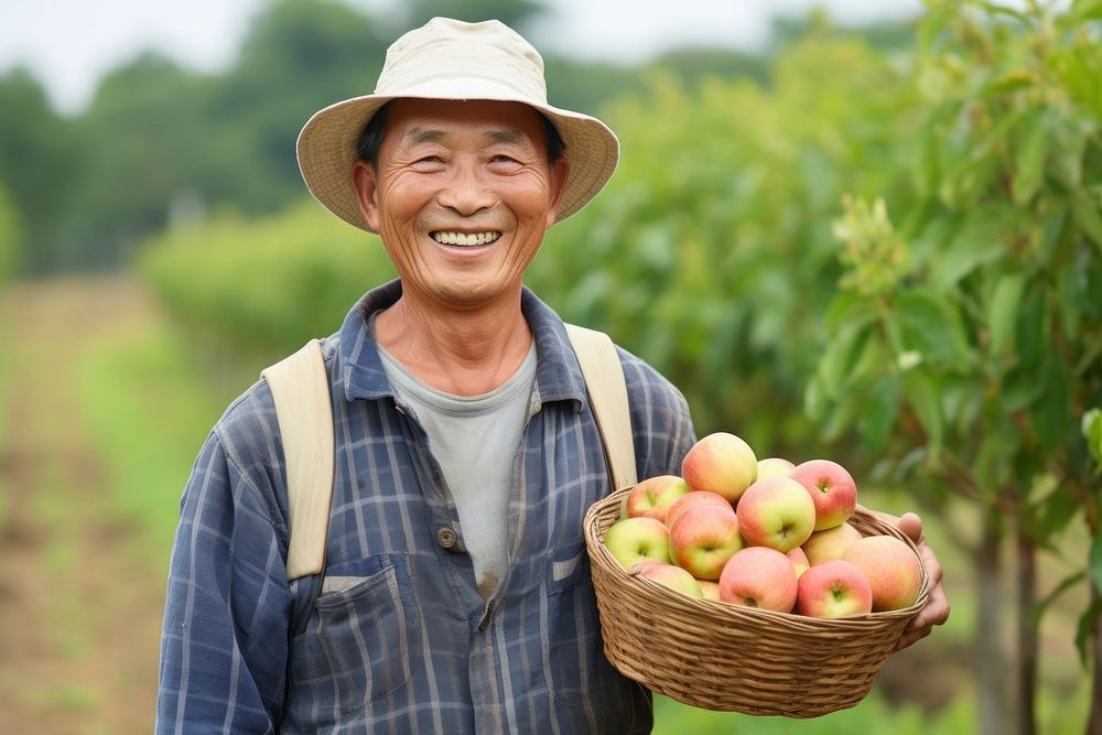 Happy asian farmer gardening outdoors portrait. AI generated Image by rawpixel.