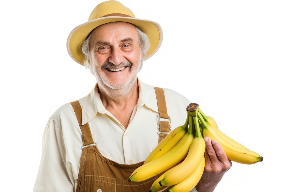 Happy smiling farmer banana portrait holding. AI generated Image by rawpixel.