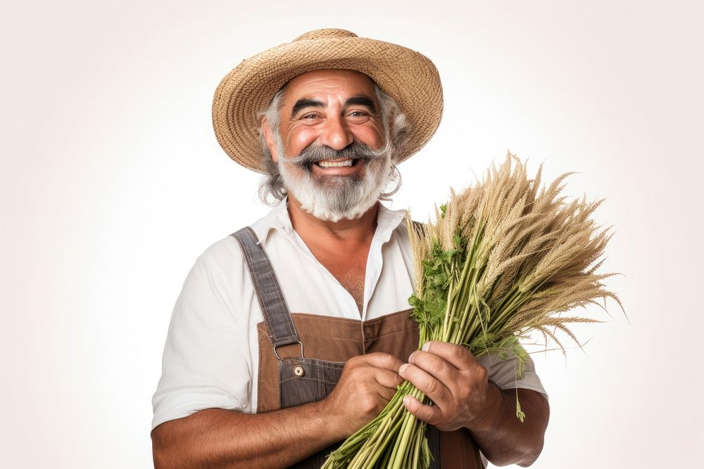 Happy smiling farmer portrait outdoors holding. AI generated Image by rawpixel.