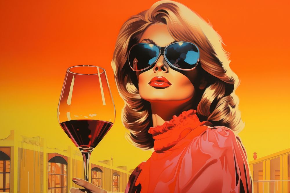 Wine sunglasses cartoon adult. 