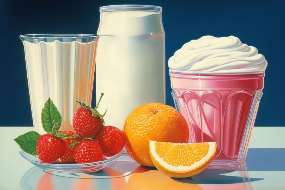 Yogurt dessert fruit drink. AI generated Image by rawpixel.