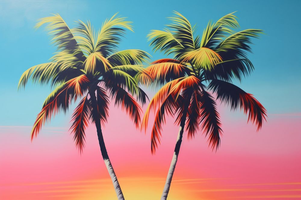 Coconut trees outdoors nature summer. AI generated Image by rawpixel.