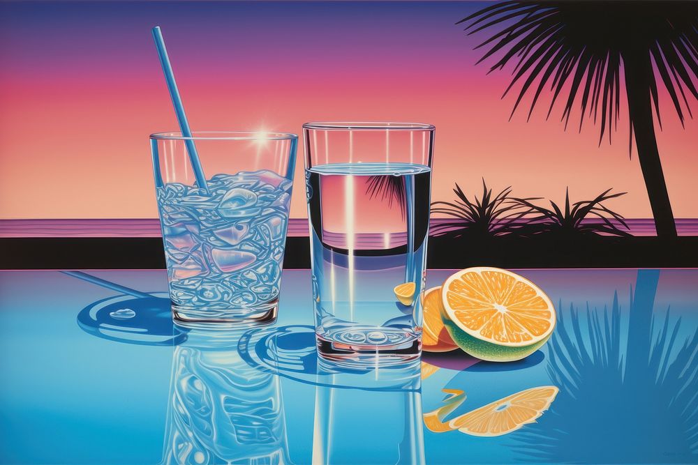Drinking water cocktail summer nature. AI generated Image by rawpixel.