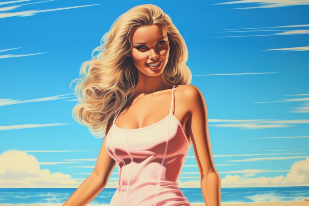 Lady with surfboard swimwear portrait outdoors. AI generated Image by rawpixel.