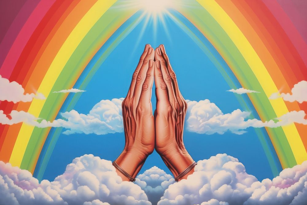 Praying hands adult sky art. 