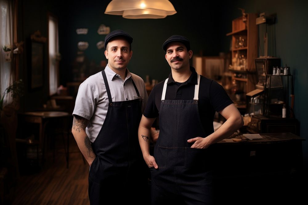 2 small business owners waiter adult entrepreneur. AI generated Image by rawpixel.