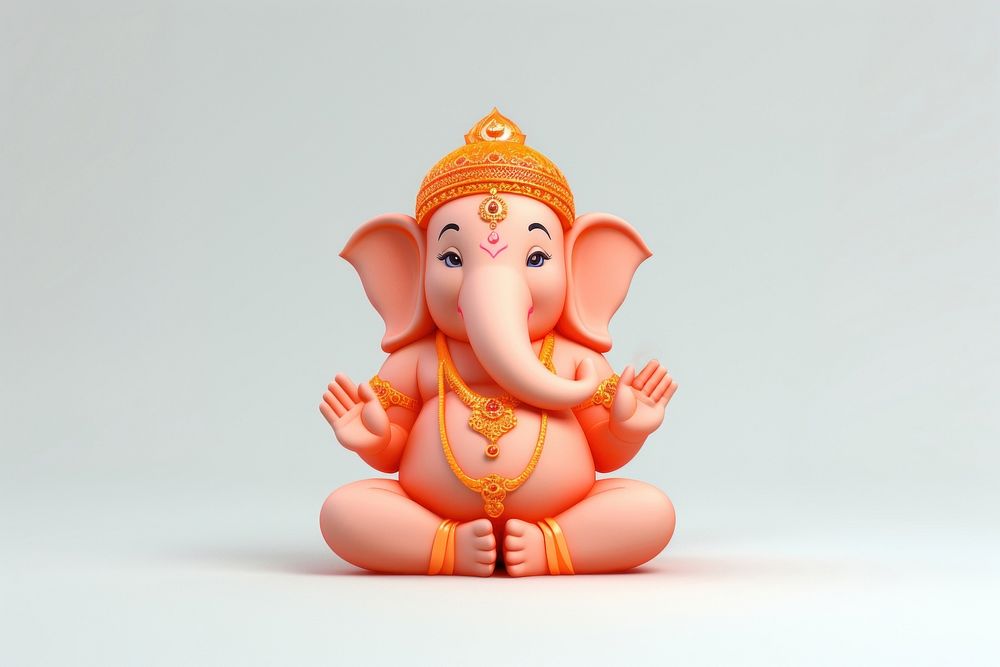 Ganesh figurine cute toy. AI generated Image by rawpixel.
