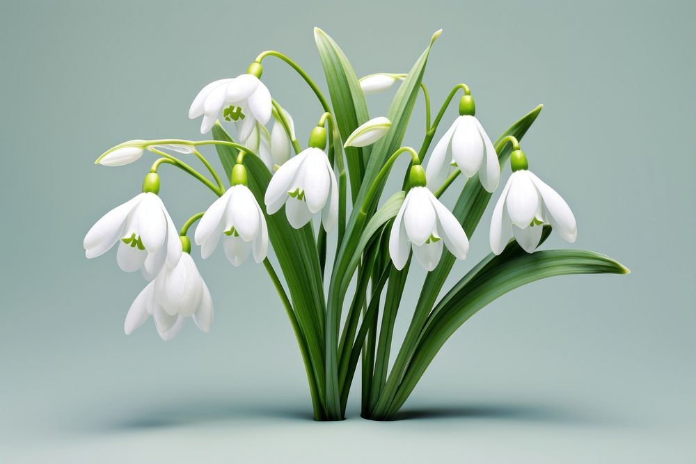 Snowdrop flower plant amaryllidaceae inflorescence. AI generated Image by rawpixel.