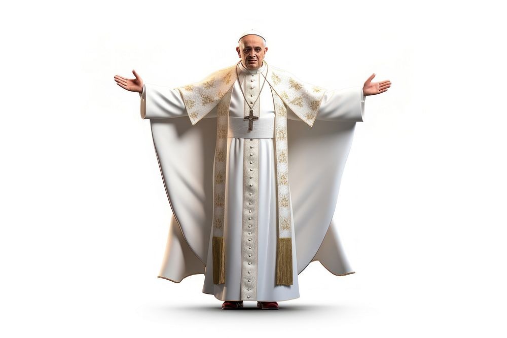 Pope religion adult white background. AI generated Image by rawpixel.