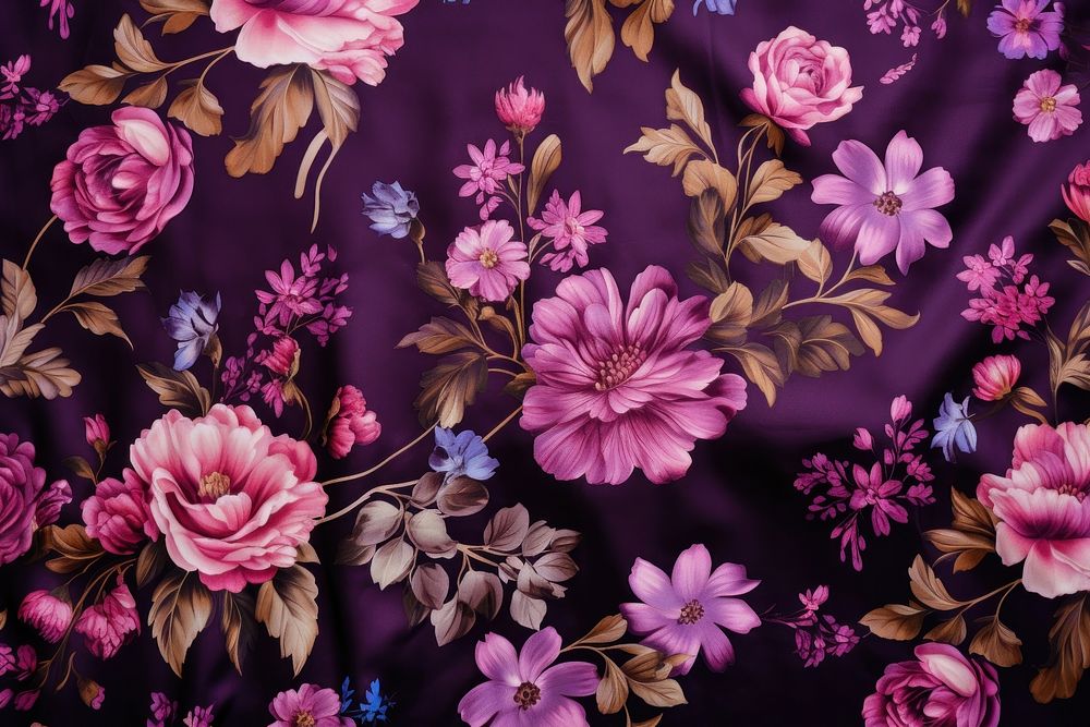 Flower pattern backgrounds purple plant. AI generated Image by rawpixel.