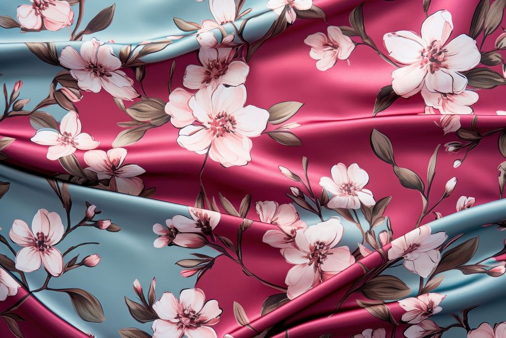 Flower pattern backgrounds satin silk. AI generated Image by rawpixel.