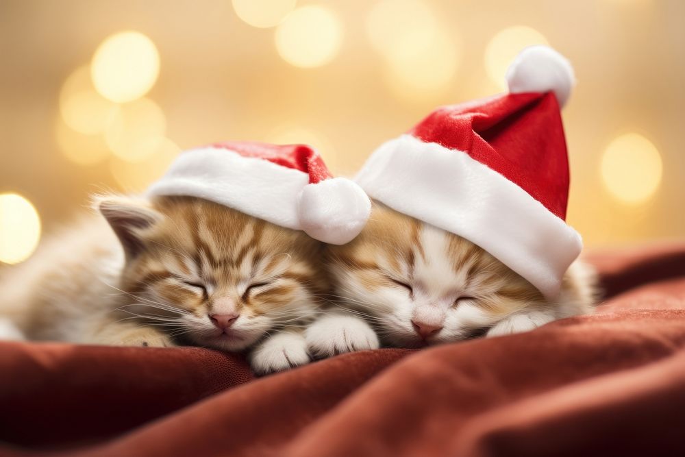 Cute kittens christmas mammal animal. 