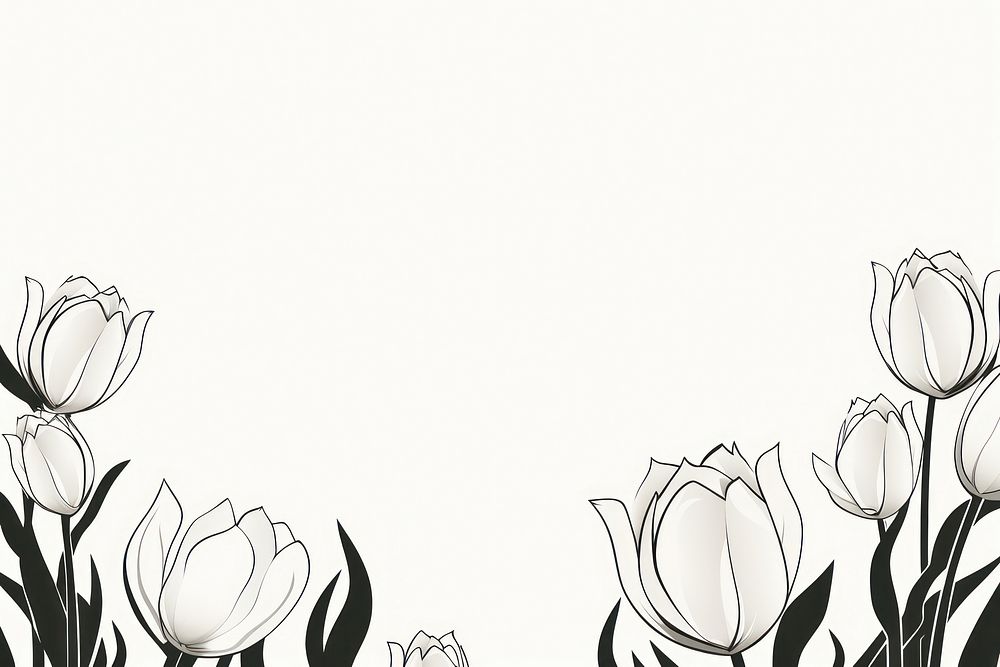 Tulips backgrounds pattern drawing. AI generated Image by rawpixel.