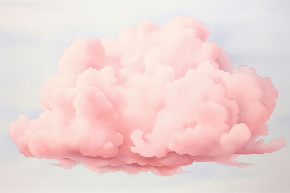 Watercolor pink cloud nature sky backgrounds. AI generated Image by rawpixel.
