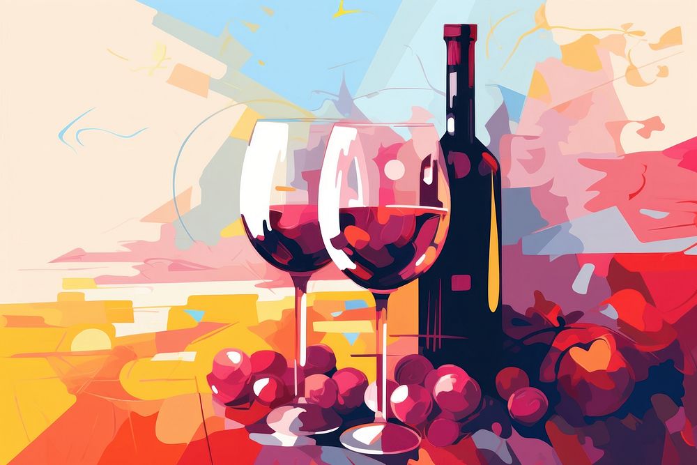 Wine glass table drink. AI generated Image by rawpixel.