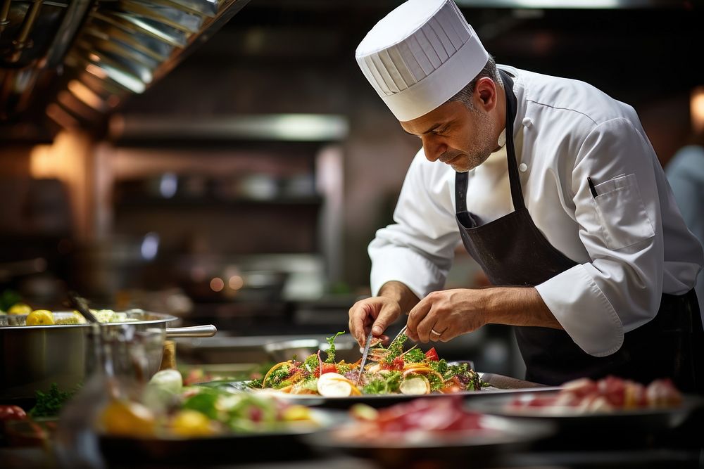 Chef in a bustling kitchen expertise gourmet skill. AI generated Image by rawpixel.