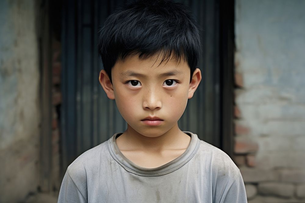 Chinese boy child homelessness architecture. AI generated Image by rawpixel.