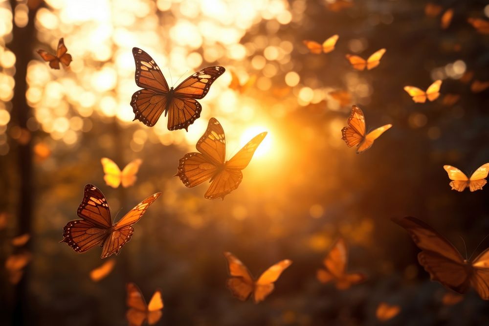 Flying butterlies butterfly sunlight outdoors. 