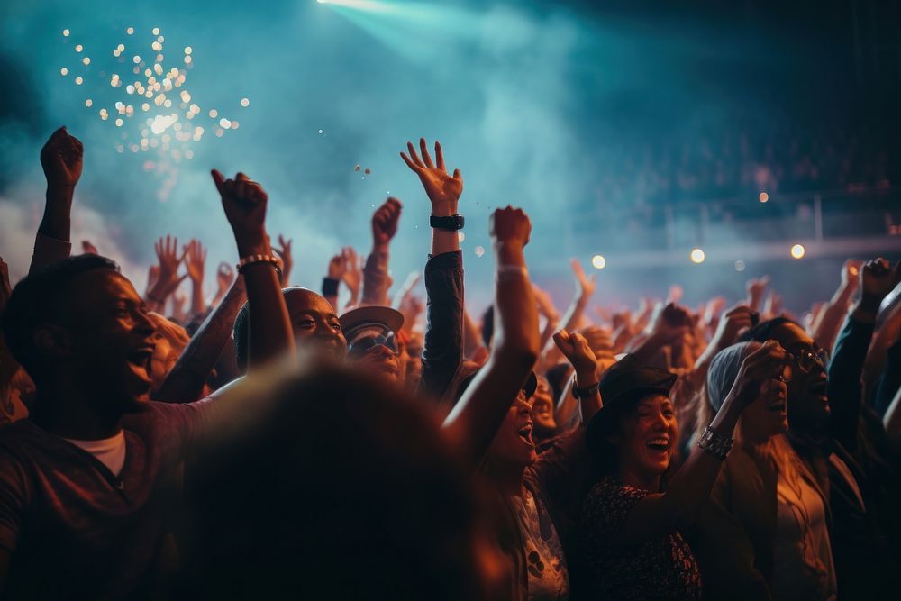 People concert nightlife music. AI generated Image by rawpixel.