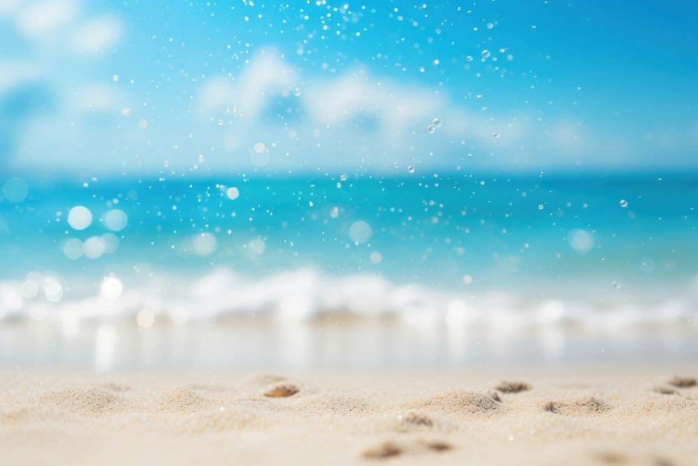 Tropical summer sand beach sea backgrounds outdoors. AI generated Image by rawpixel.